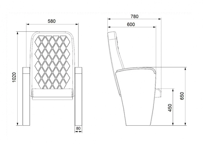 Sapphire K30 -Dimensions- Seatorium – Auditorium Seats Manufacturer in Turkey